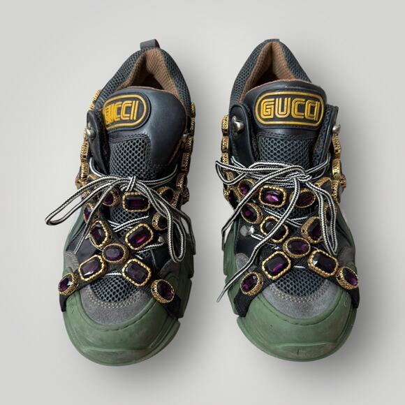 Gucci Flashtrek Leather & Mesh Sneaker men’s UK 8 - Picture 2 of 15